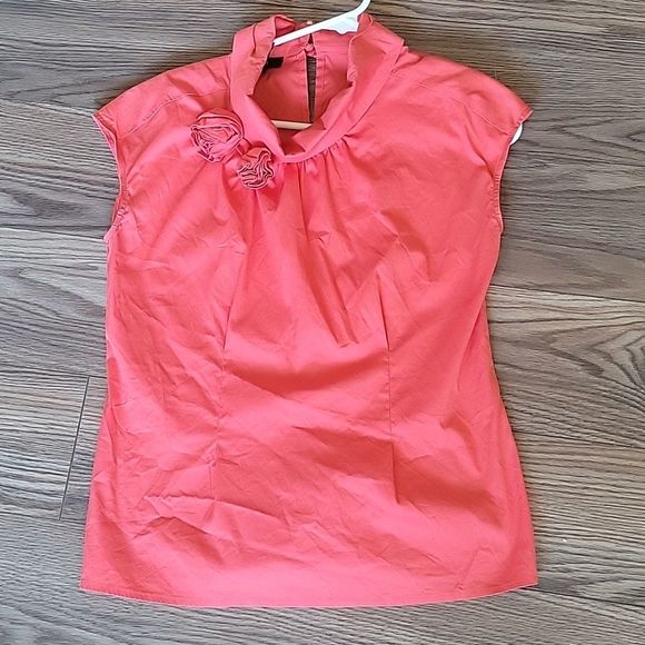 Alfani Cap Sleeve Dressy orange Blouse Sz 6 - Picture 2 of 8